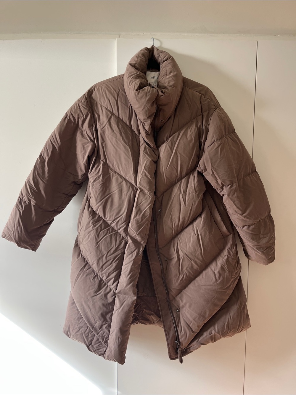 Wilfred Taupe Quilted Oversized Puffer Coat